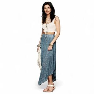 Free People FP Beach starry eye maxi skirt Aqua Marled XS EUC 2016